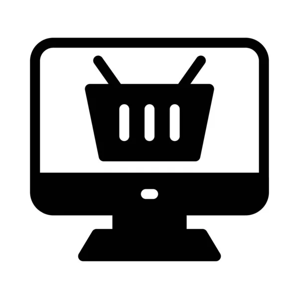Çevrimiçi Alışveriş Vektörü Glyph Düz Simgesi — Stok Vektör
