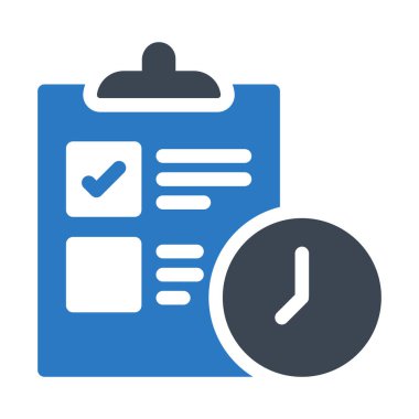 Kontrol listesi zamanlayıcı vektör renk simgesi  