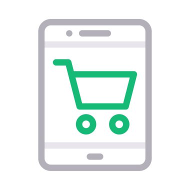 taşınabilir alışveriş vektörü renk çizgisi simgesi 