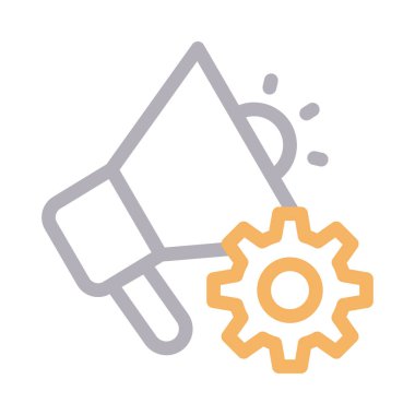 dişli reklam vektör renk çizgisi simgesi 