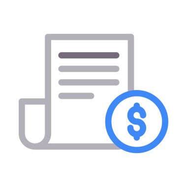Banka faturası vektör renk çizgisi simgesi 