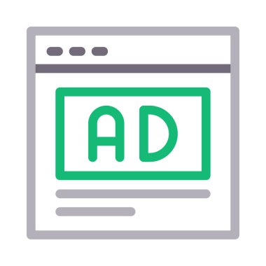 çevrimiçi reklam vektör renk çizgisi simgesi 