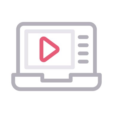 bilgisayar reklamları vektör renk çizgisi simgesi 