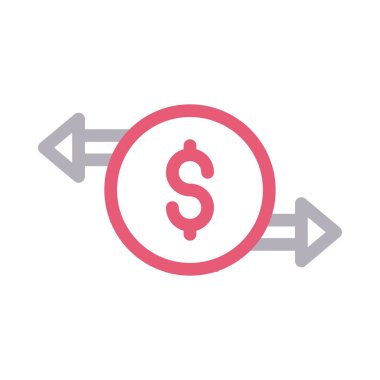 para değişimi vektör renk çizgisi simgesi 