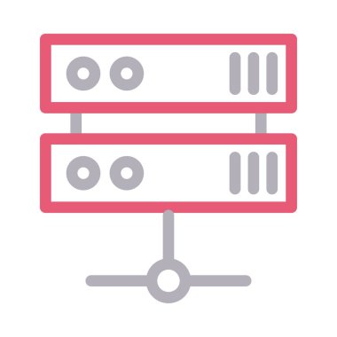 veritabanı merkezi vektör renk çizgisi simgesi  