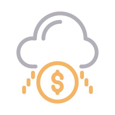 yağmur doları vektör renk çizgisi simgesi 