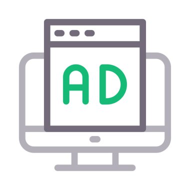 online ad vektör renk çizgisi simgesi 