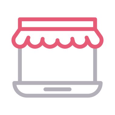 e ticaret vektör renk çizgisi simgesi 