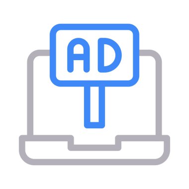 mobil ad vektör renk çizgisi simgesi 