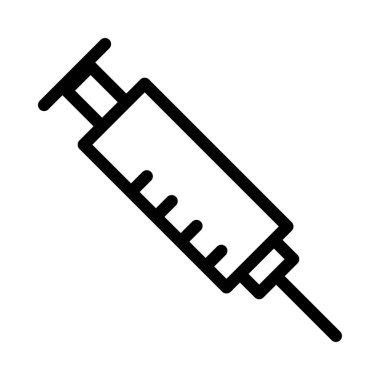 Şırınga vektörü ince çizgi simgesi 