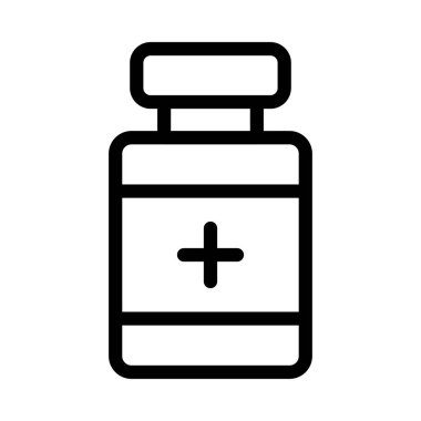 ilaç şişesi vektörü ince çizgi simgesi 