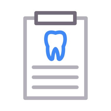 dişçi raporu vektör renk çizgisi simgesi 