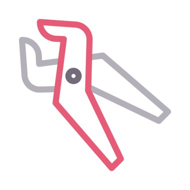 dişçi pensesi vektör renk çizgisi simgesi 