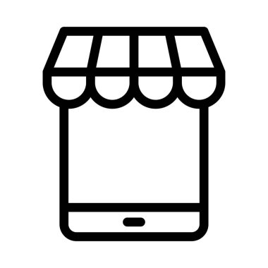 çevrimiçi alışveriş vektörü ince çizgi simgesi 