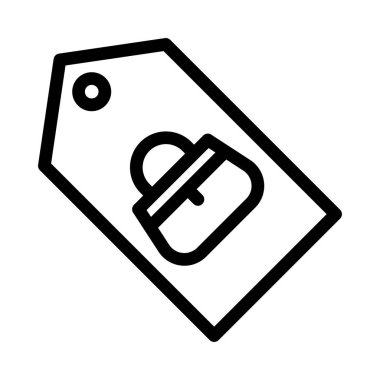 torba etiketi ince çizgi simgesi 