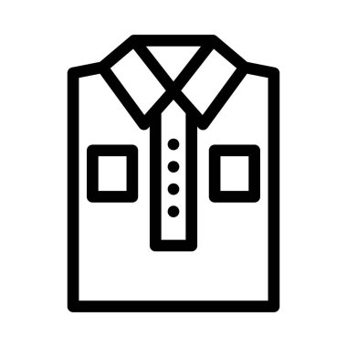 yaka elbise vektörü ince çizgi simgesi 