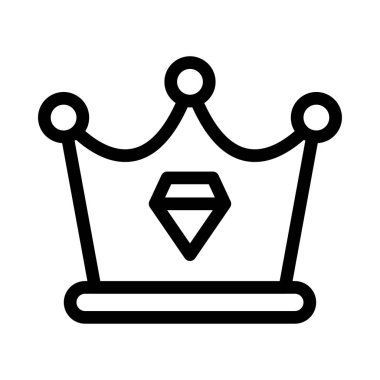 kral taç vektörü ince çizgi simgesi 