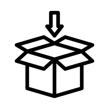 ok kutusu vektörü ince çizgi simgesi 