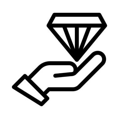 Güvenli mücevher vektörü ince çizgi simgesi 