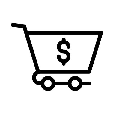 Dolar taşıyıcı vektör ince çizgi simgesi 