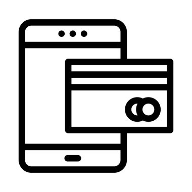 çevrimiçi ödeme vektörü ince çizgi simgesi 