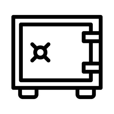 Güvenli para vektörü ince çizgi simgesi 