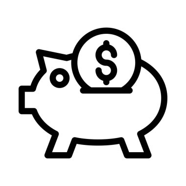 domuzcuk banka vektörü ince çizgi simgesi 