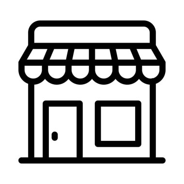 butik mağaza vektör ince çizgi simgesi 