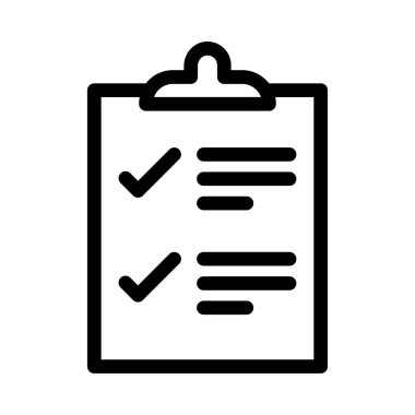 Kontrol listesi vektörü ince çizgi simgesi 