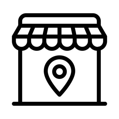 konum sancak vektörü ince çizgi simgesi 