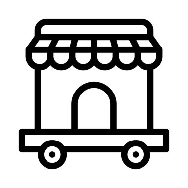 yiyecek depolama vektörü ince çizgi simgesi 