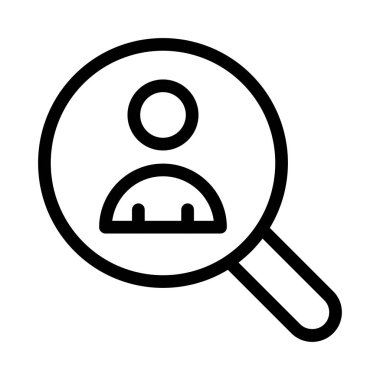 yakınlaştır kullanıcı vektörü ince çizgi simgesi 