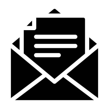 E- posta vektör glyph düz simgesi al 