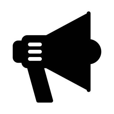 Uyarı hoparlör vektör düz simgesi 