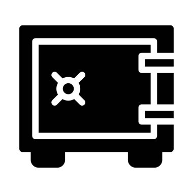 Güvenli dolap vektör sembolü düz simge 