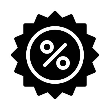 özel indirim vektörü glyph düz simgesi 