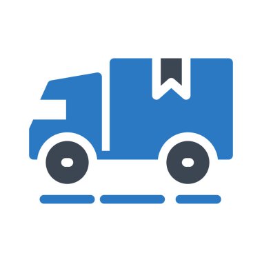 kargo kamyonu vektör renk simgesi 