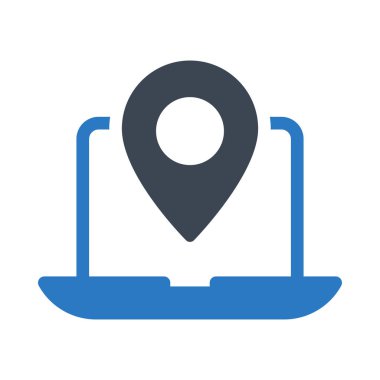 çevrimiçi harita vektör renk simgesi 