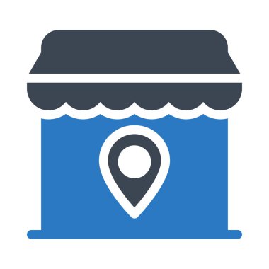 konum vektör renk simgesi 