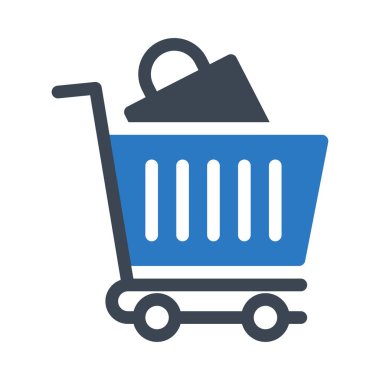 Alışveriş arabası vektör renk simgesi 