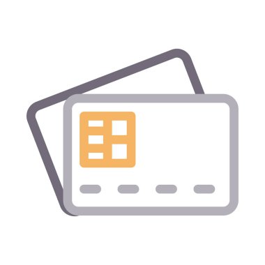 ATM kart vektör renk çizgisi simgesi  