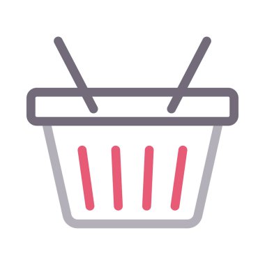 Sepet kutusu vektör renk çizgisi simgesi 