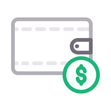 cüzdan vektör renk çizgisi simgesi 