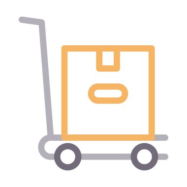 kargo tramvayı vektör renk çizgisi simgesi 