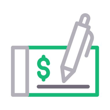 Dolar işareti vektör renk çizgisi simgesi 