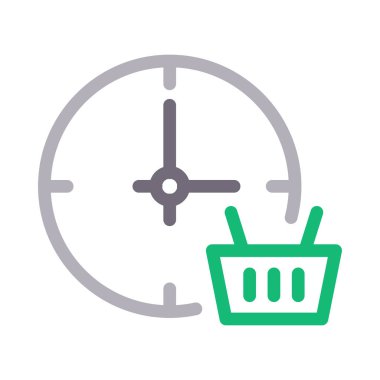 alışveriş alarmı vektör renk çizgisi simgesi  