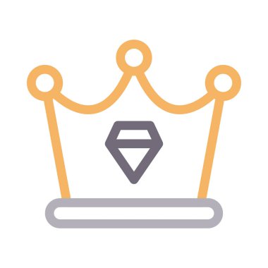 kral taç vektör renk çizgisi simgesi 