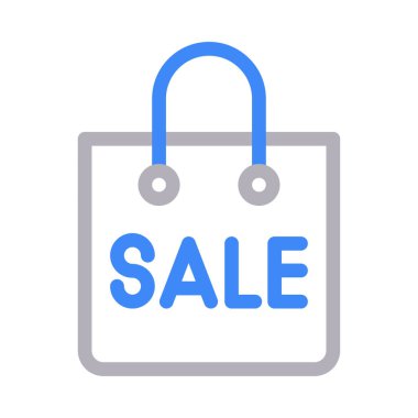 alışveriş poşeti vektör renk çizgisi simgesi 