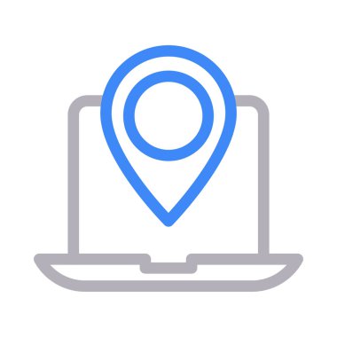 location map  vector colour line icon 