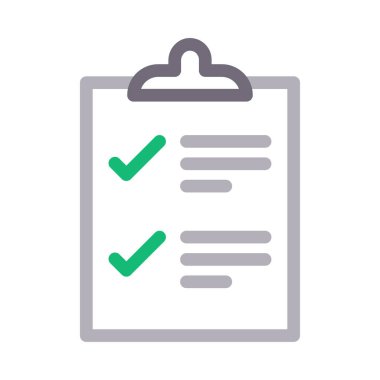 Kontrol listesi vektör renk çizgisi simgesi 